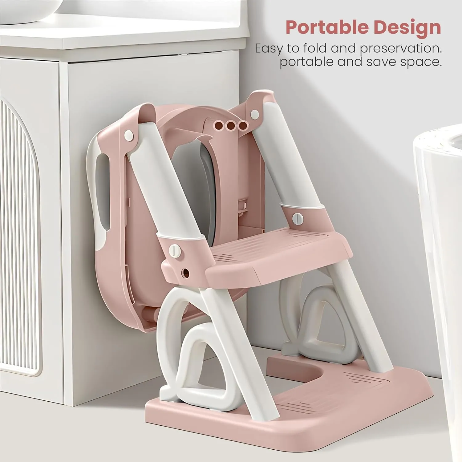 Baybee Crown Western Toilet Potty Seat for Kids, Baby Potty Training Seat Chair with Ladder, Adjustable Step Height, Cushion Seat