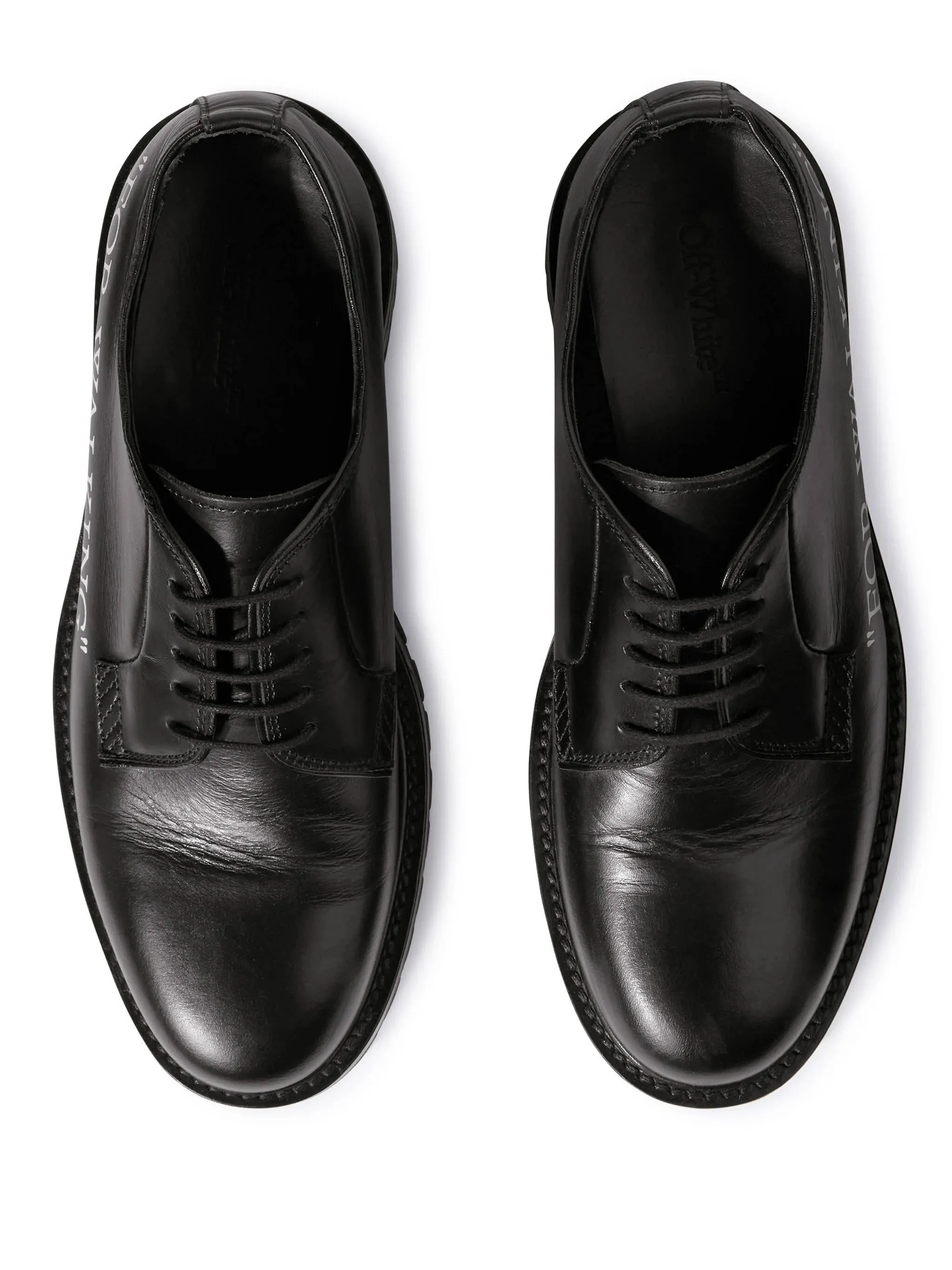 Black Leather Polished Lace-Up Shoes