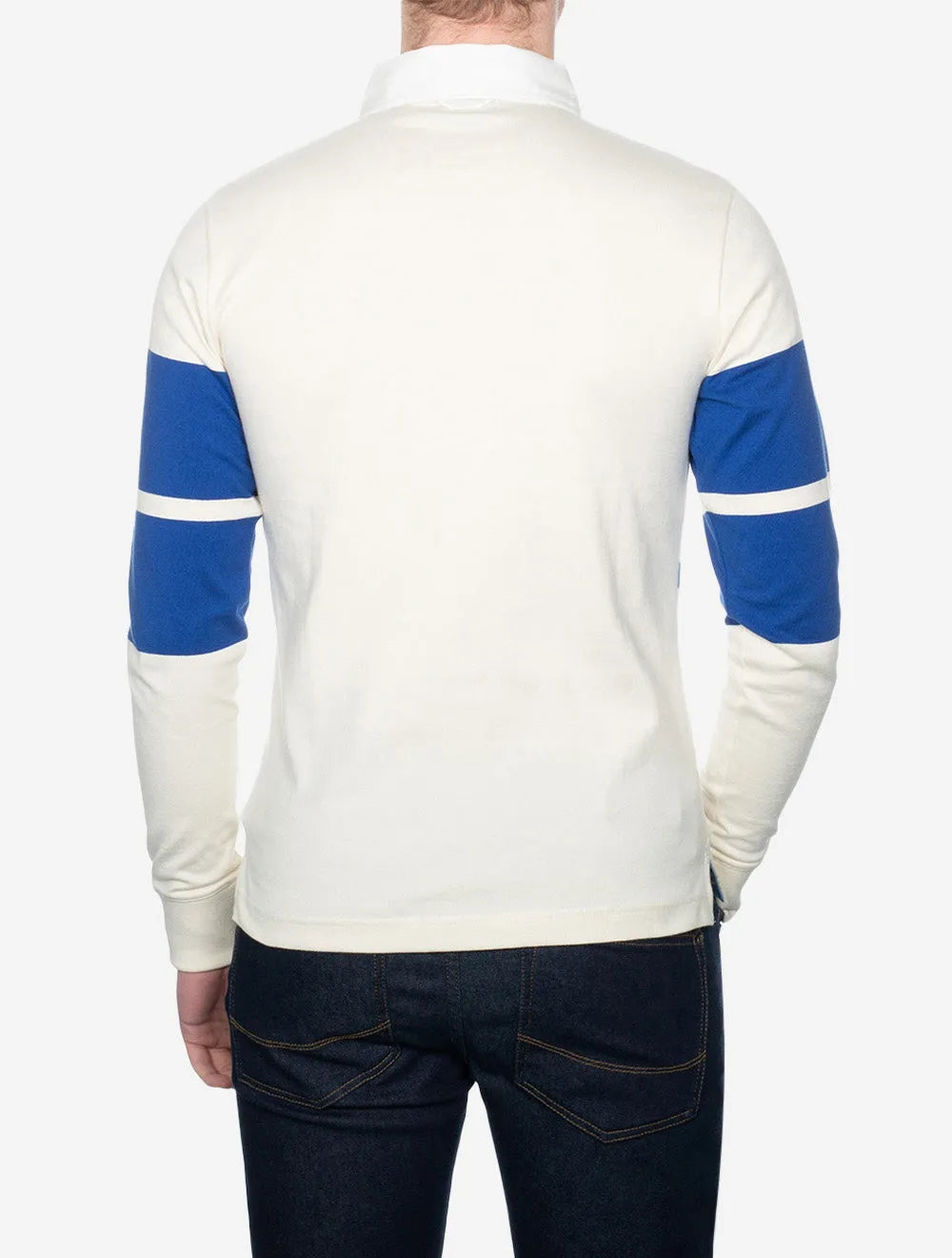 Colour Blocked Long Sleeve Rugger Cream