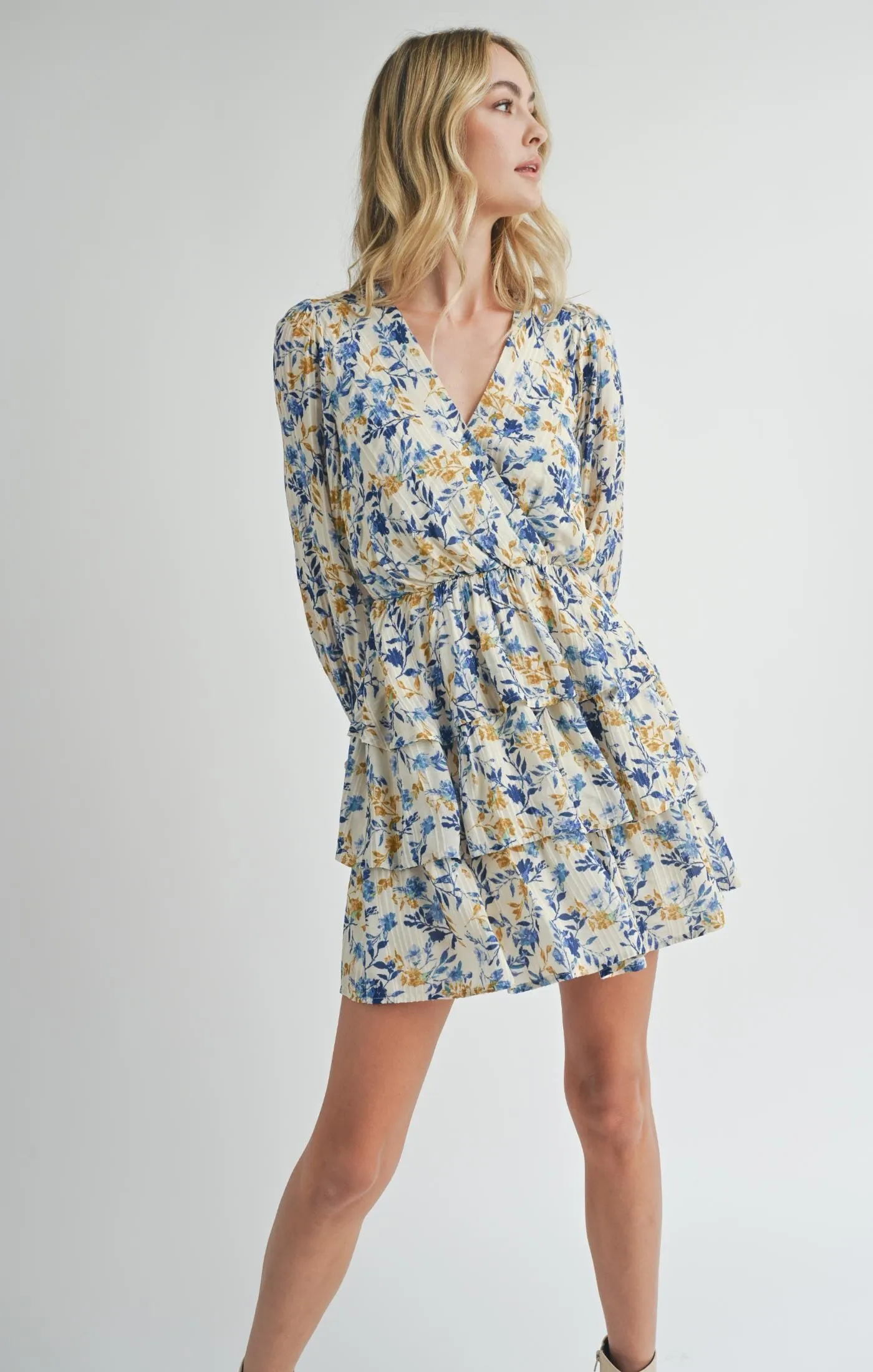 ELENA TIERED MINI DRESS