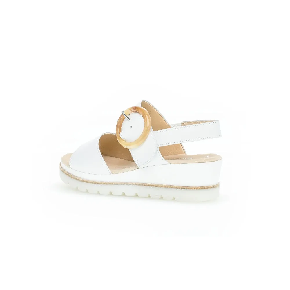 Gabor 44.645.21 Yeo Ladies White Leather Touch Fastening Sandals