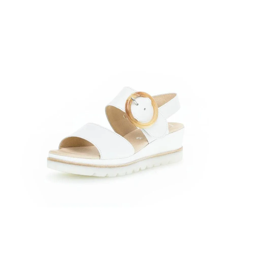 Gabor 44.645.21 Yeo Ladies White Leather Touch Fastening Sandals