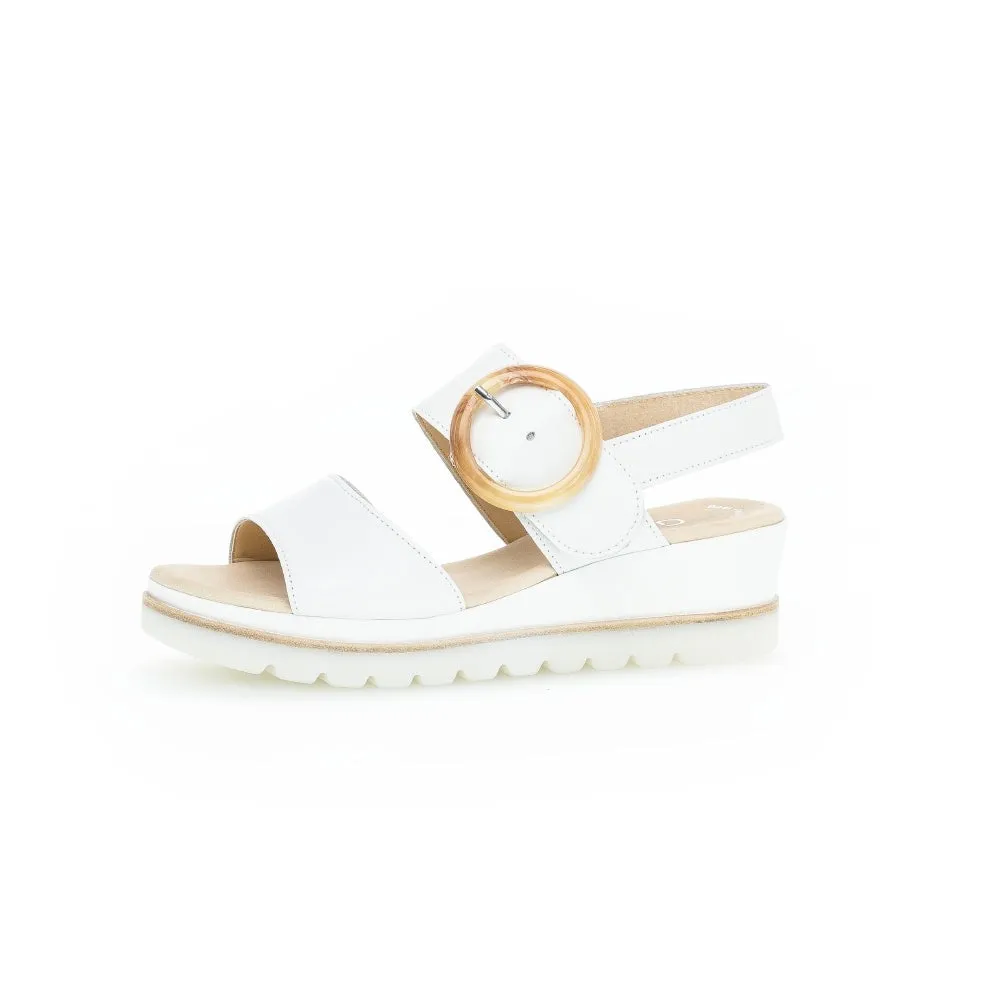 Gabor 44.645.21 Yeo Ladies White Leather Touch Fastening Sandals