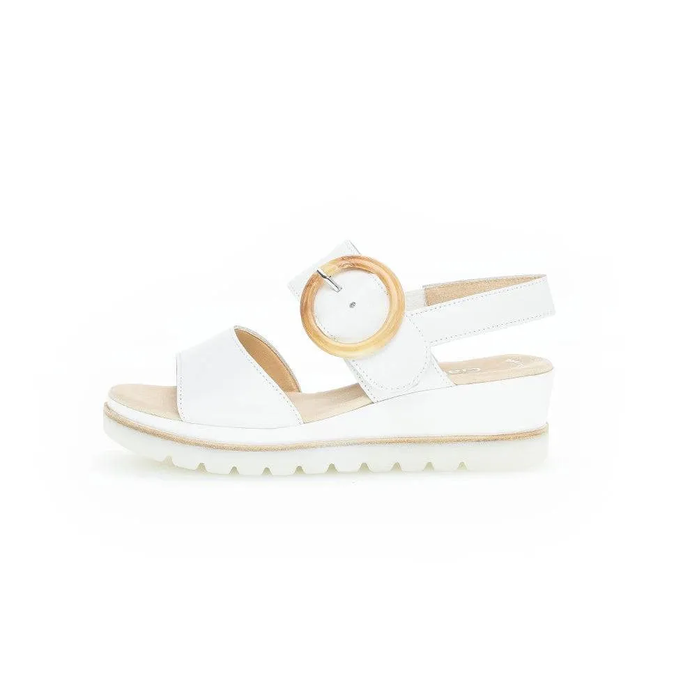 Gabor 44.645.21 Yeo Ladies White Leather Touch Fastening Sandals