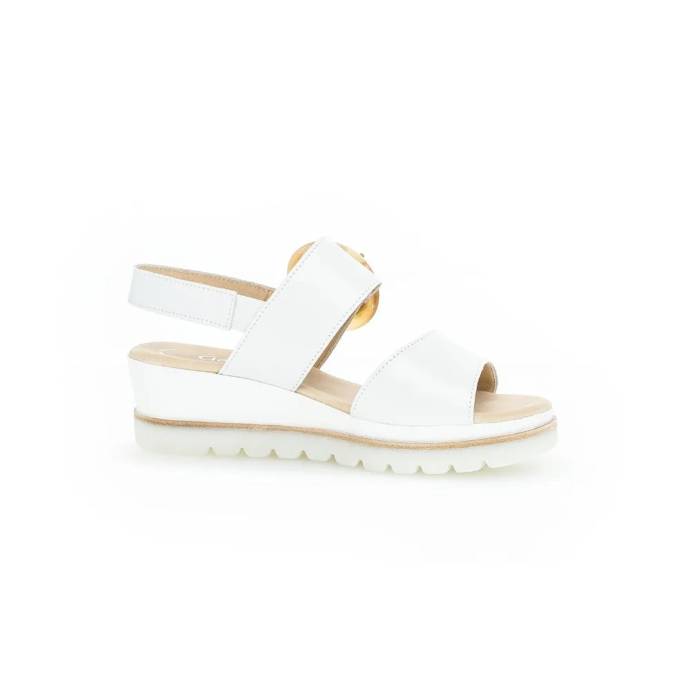 Gabor 44.645.21 Yeo Ladies White Leather Touch Fastening Sandals