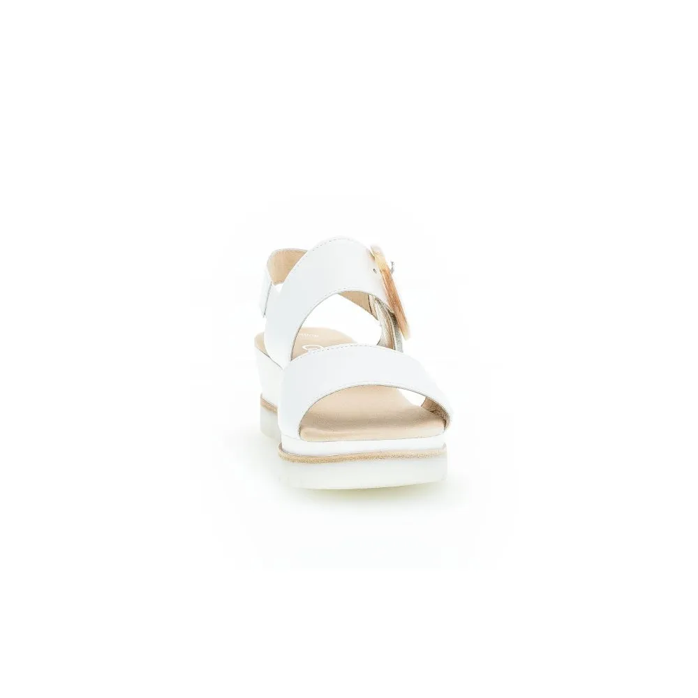 Gabor 44.645.21 Yeo Ladies White Leather Touch Fastening Sandals