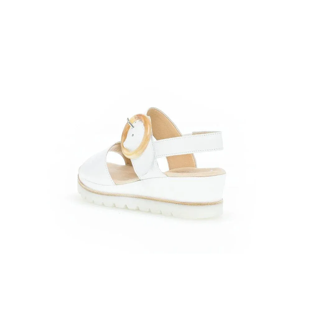 Gabor 44.645.21 Yeo Ladies White Leather Touch Fastening Sandals