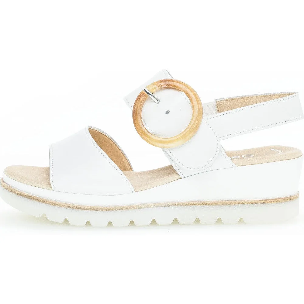 Gabor 44.645.21 Yeo Ladies White Leather Touch Fastening Sandals