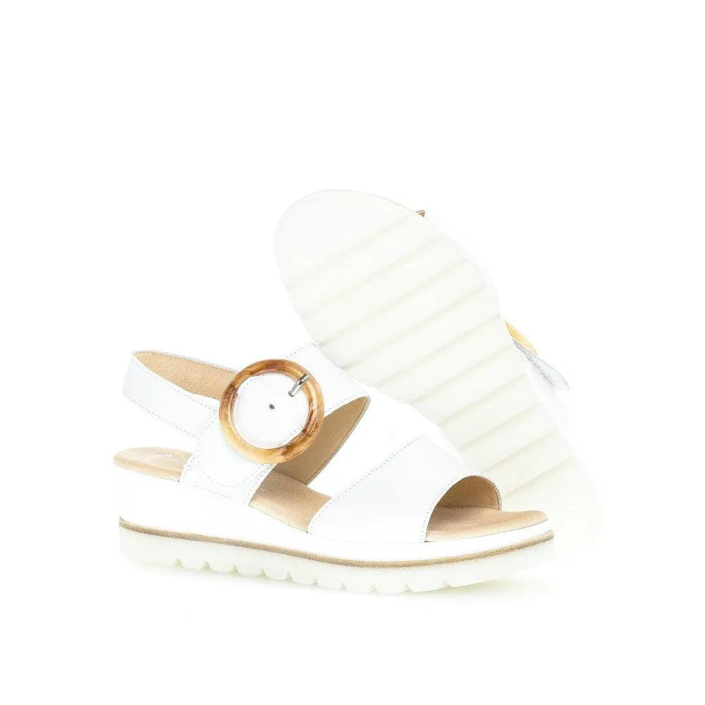 Gabor 44.645.21 Yeo Ladies White Leather Touch Fastening Sandals