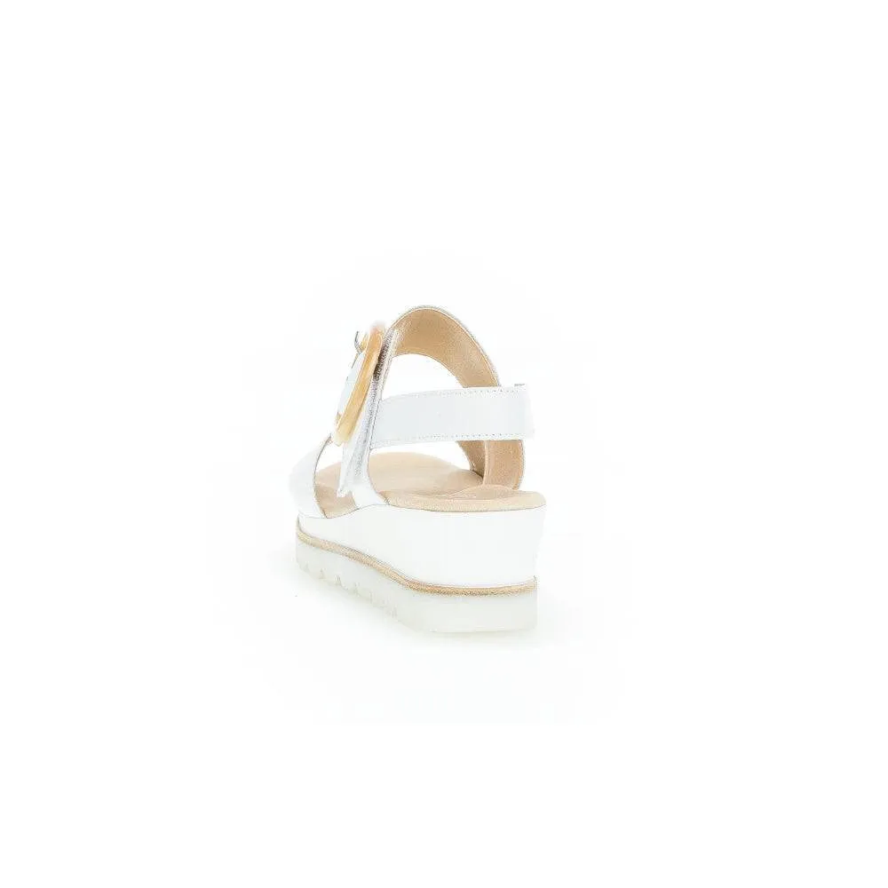 Gabor 44.645.21 Yeo Ladies White Leather Touch Fastening Sandals