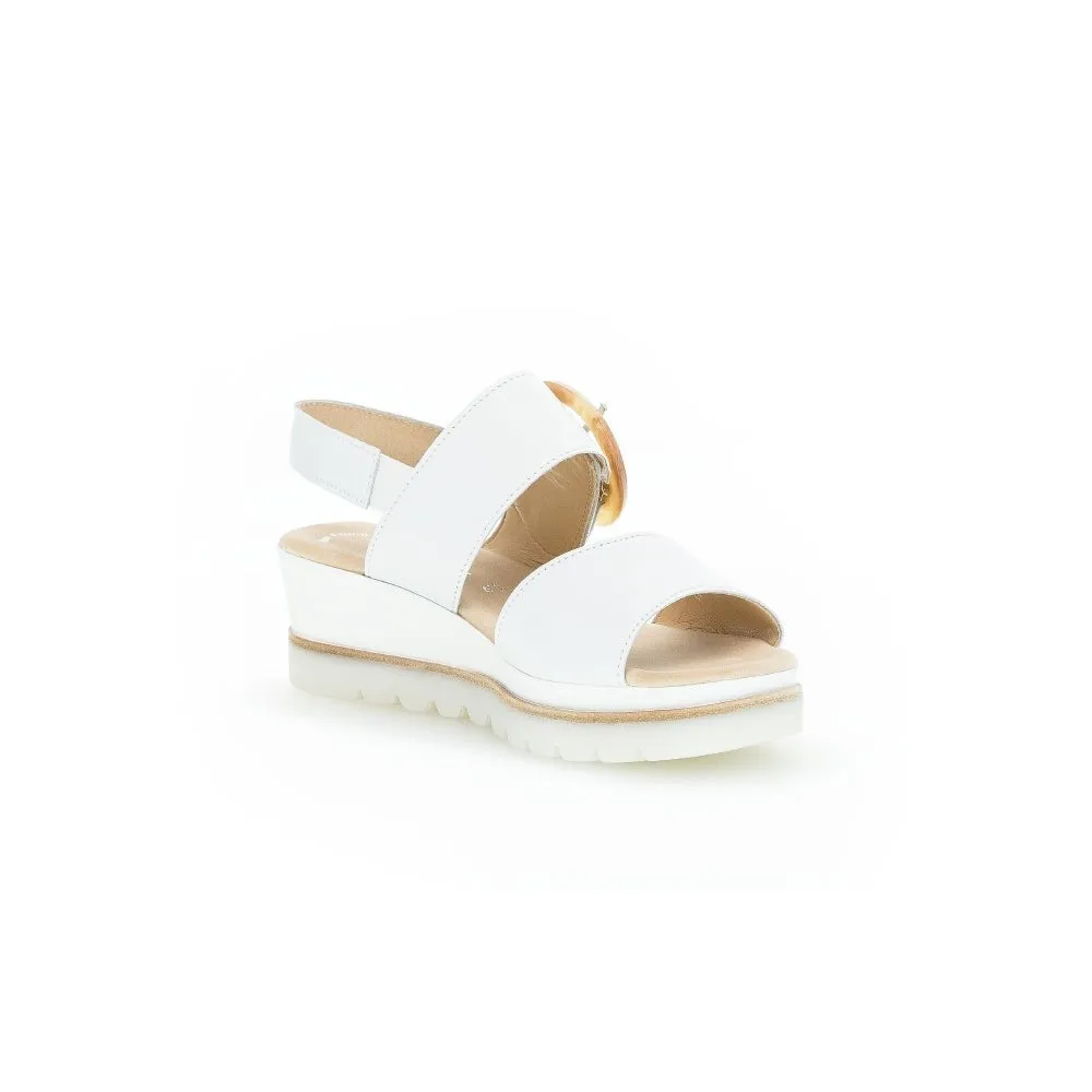 Gabor 44.645.21 Yeo Ladies White Leather Touch Fastening Sandals