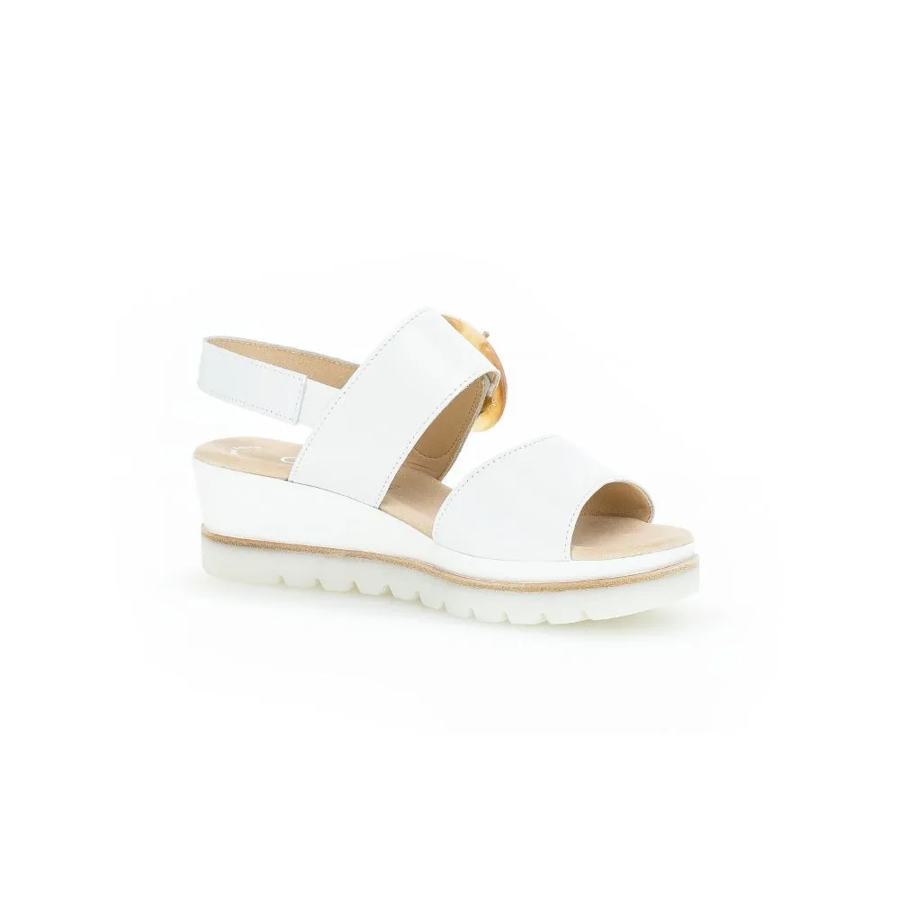 Gabor 44.645.21 Yeo Ladies White Leather Touch Fastening Sandals