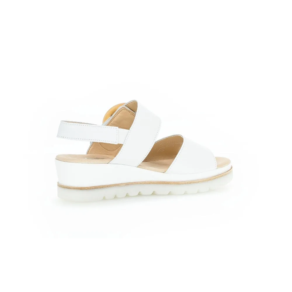 Gabor 44.645.21 Yeo Ladies White Leather Touch Fastening Sandals