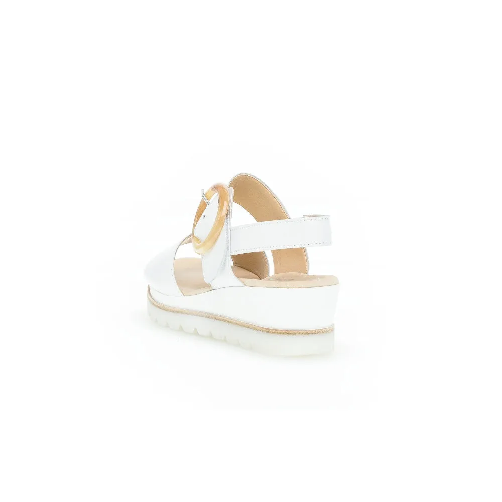 Gabor 44.645.21 Yeo Ladies White Leather Touch Fastening Sandals