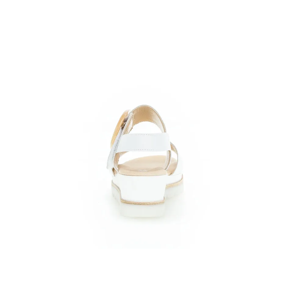 Gabor 44.645.21 Yeo Ladies White Leather Touch Fastening Sandals