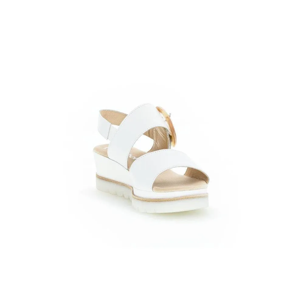 Gabor 44.645.21 Yeo Ladies White Leather Touch Fastening Sandals