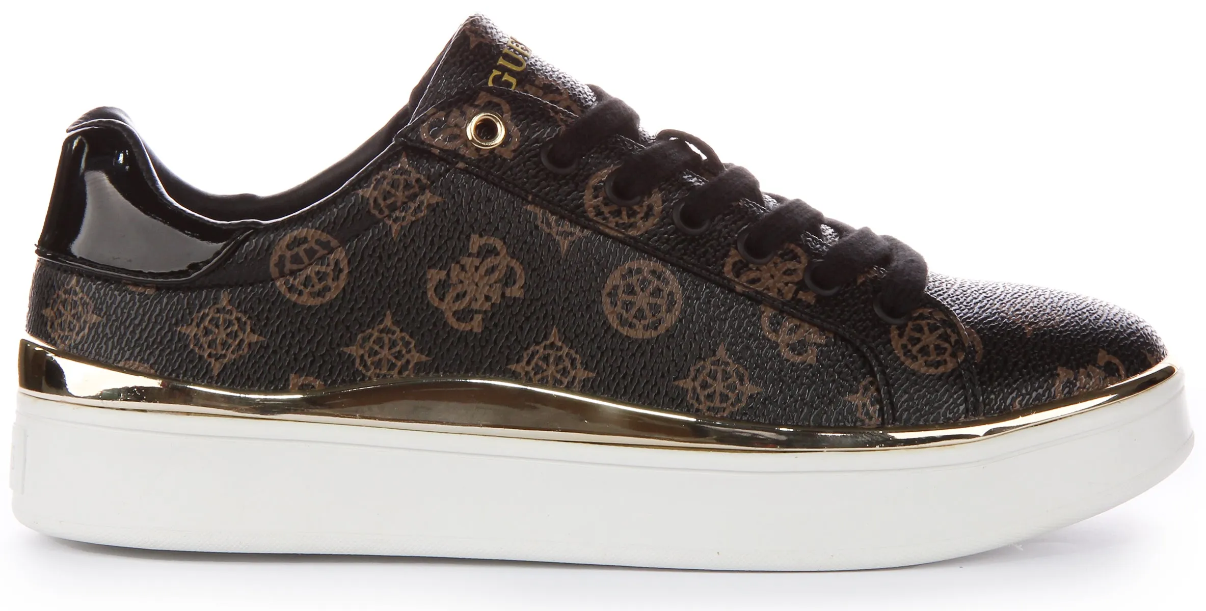 Guess Bonny 4G Peony Trainers In Chocobrown For Women