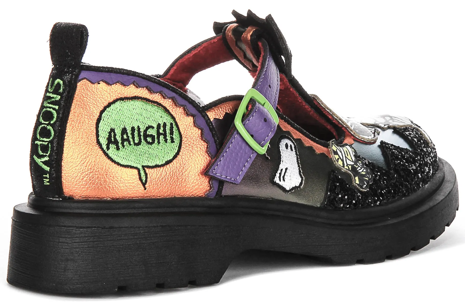 Irregular Choice X Peanuts Don't Scare Me In Black Orange