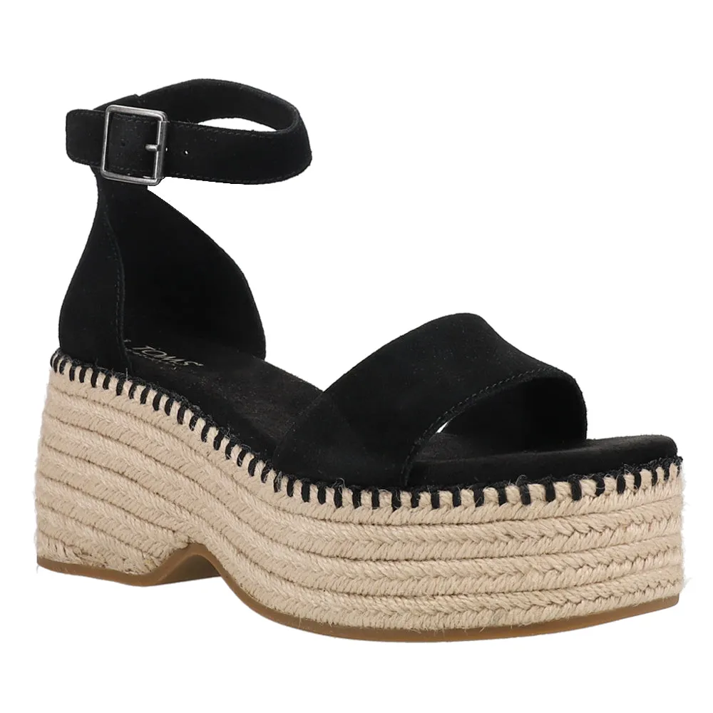 Laila Suede Platform Wedge Espadrille Sandals