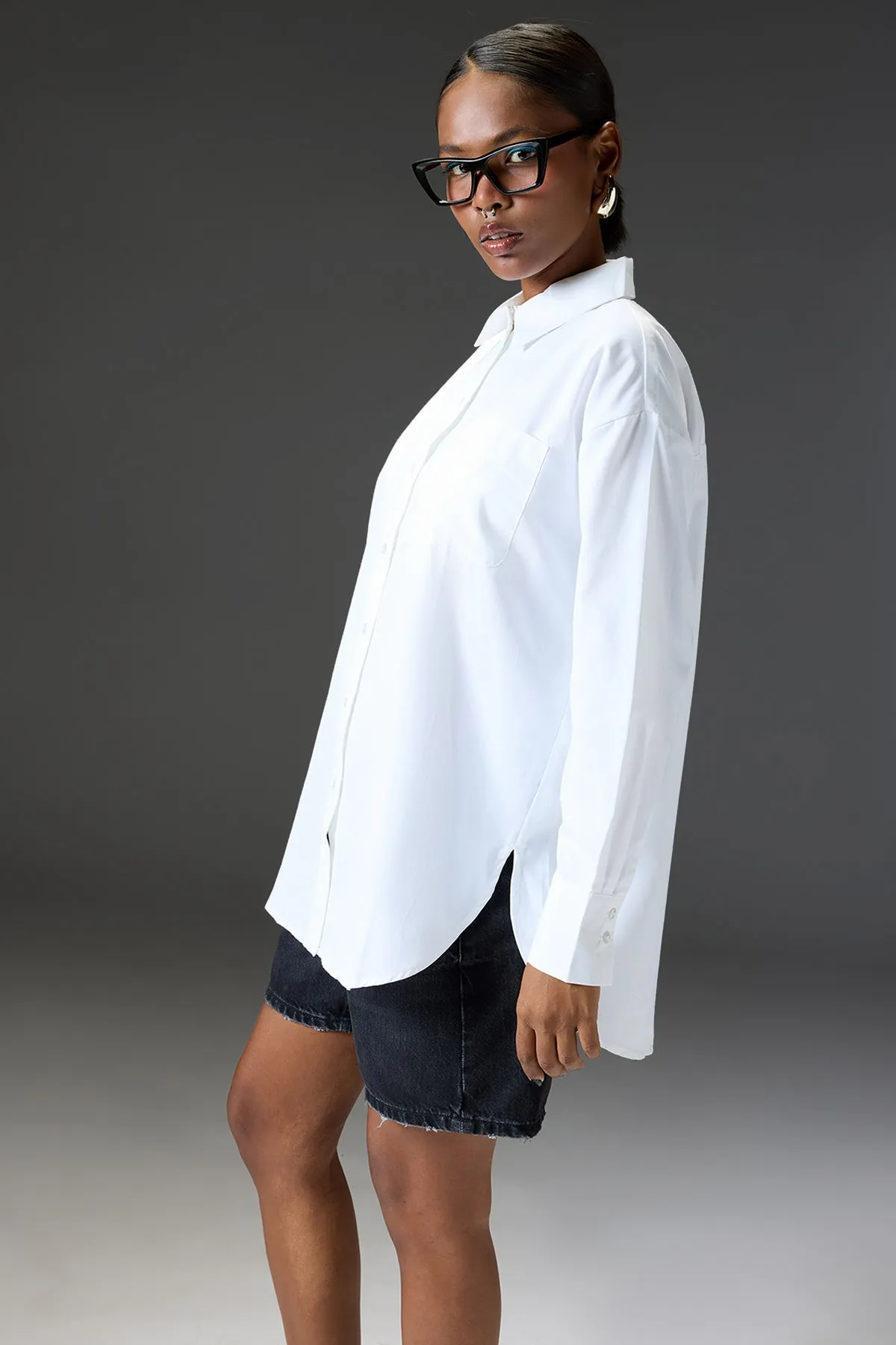 Lucent White Oversize Shirt