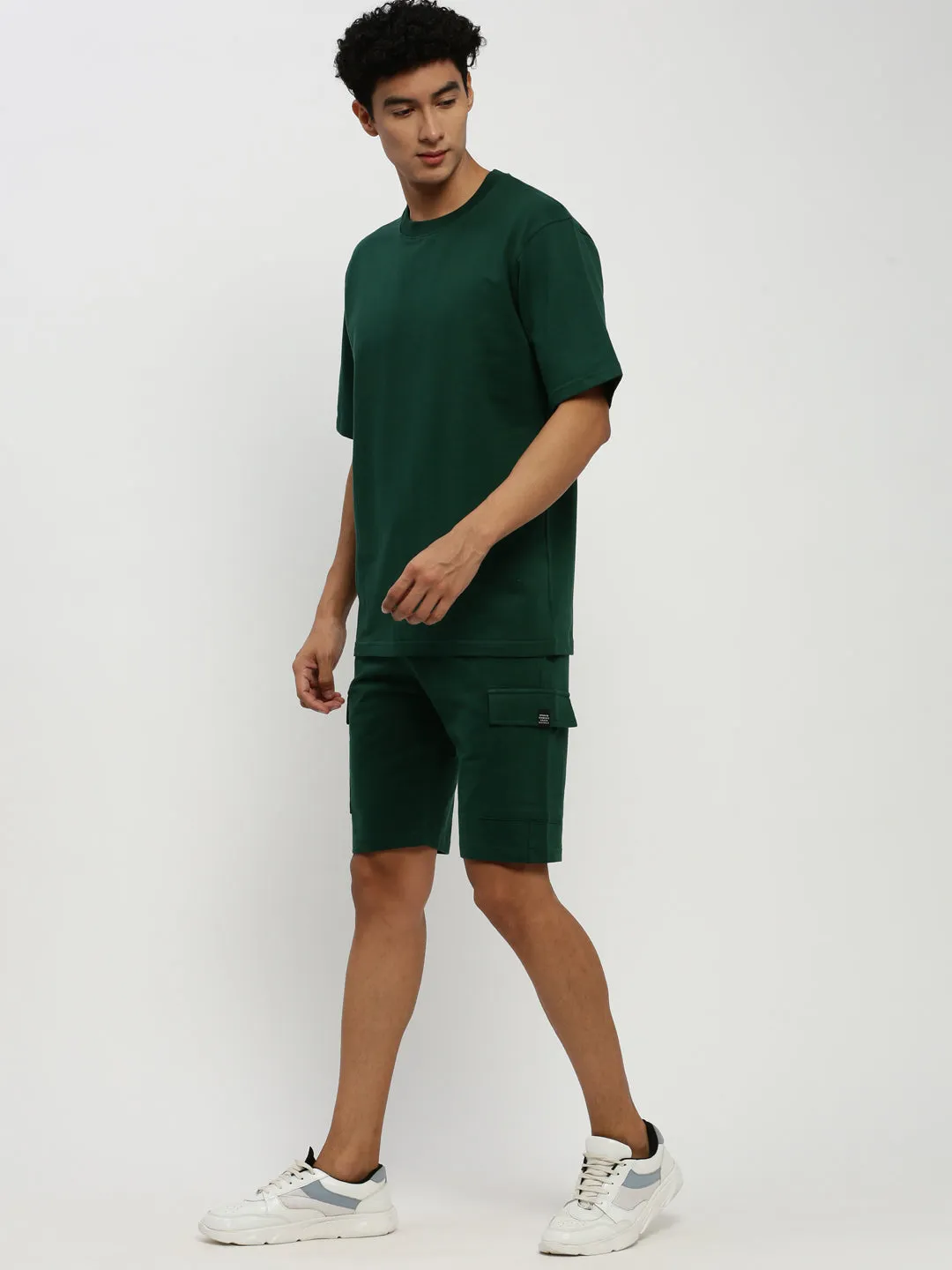 Men Green Solid Co ordSet