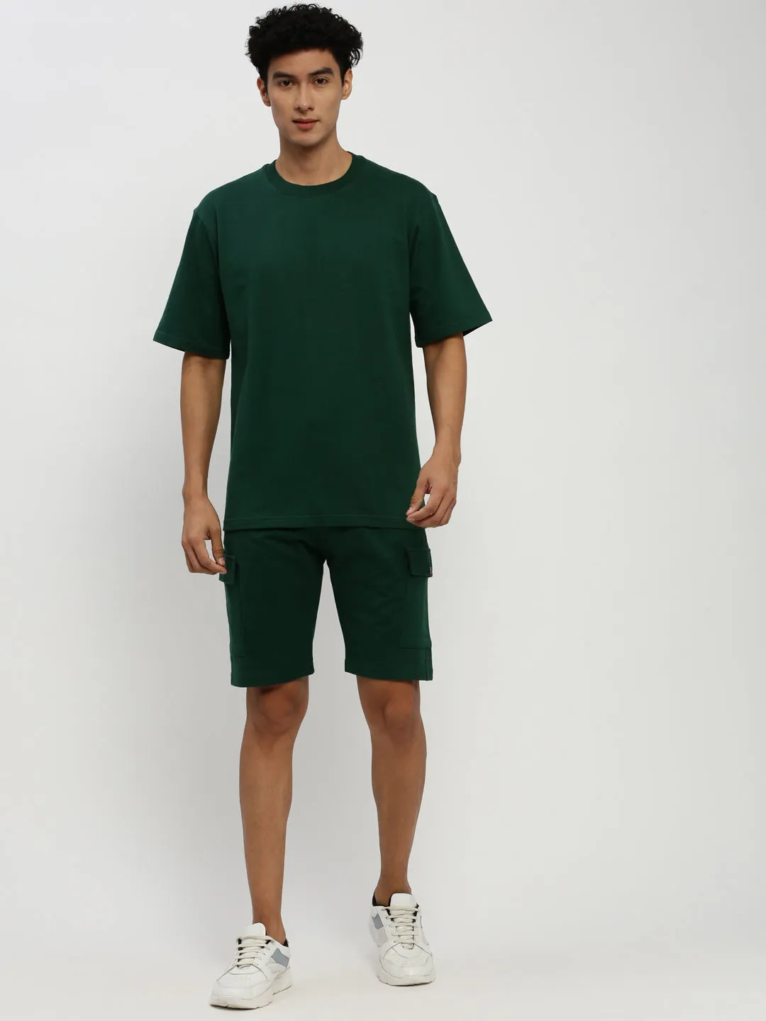 Men Green Solid Co ordSet