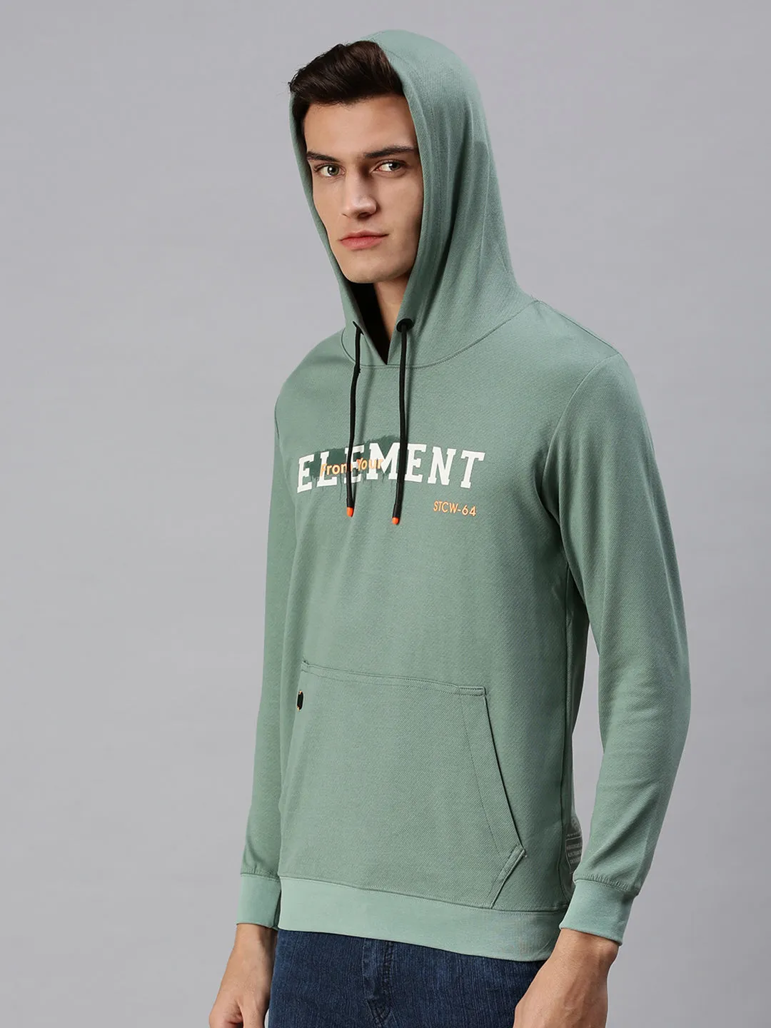 Men Hooded Green Sweatshirt