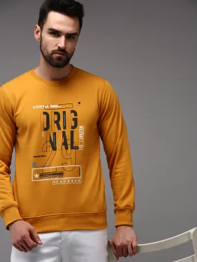 Men Yellow Printed Sweatshirt