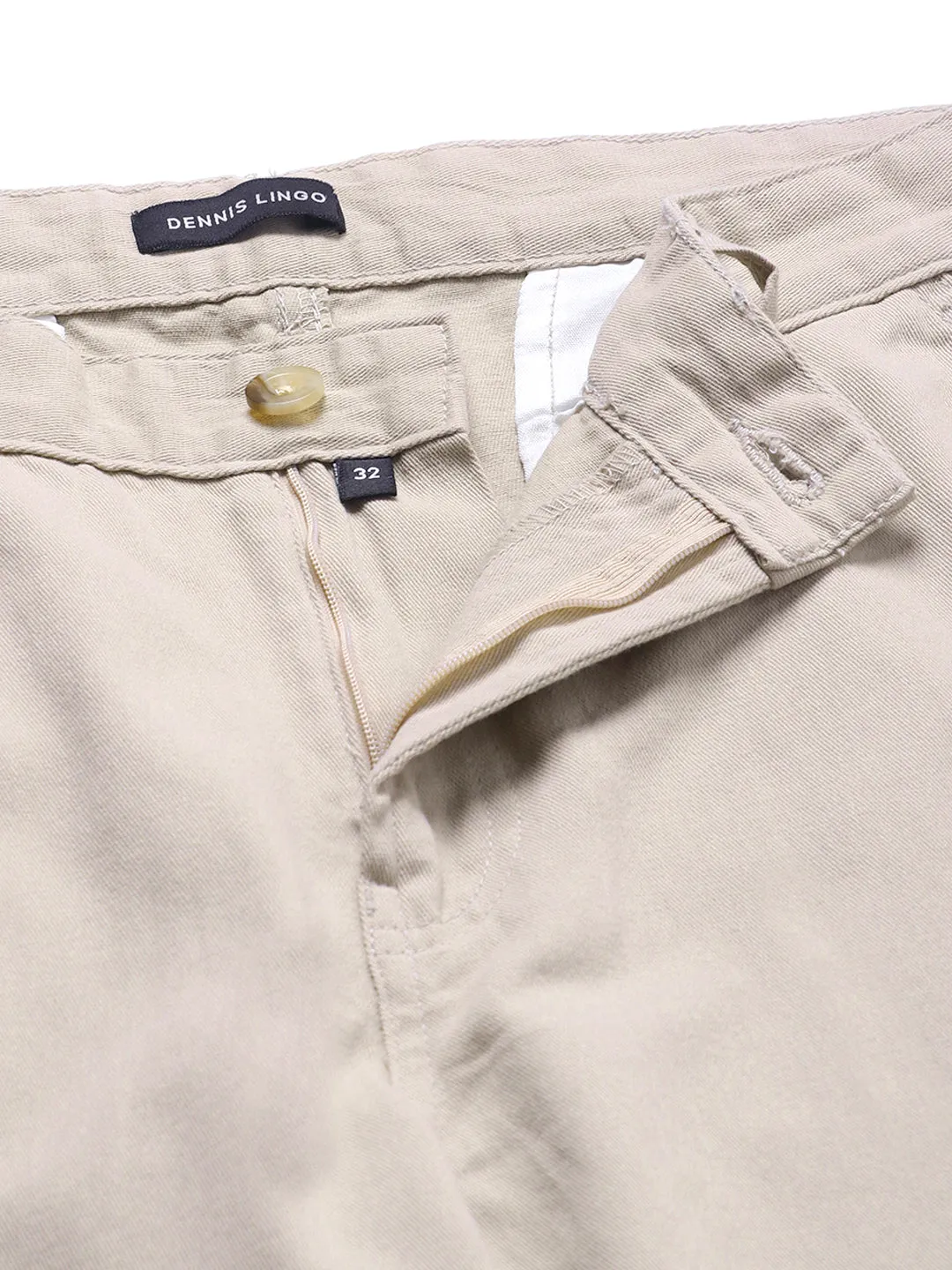 Men's Beige Solid Cargo