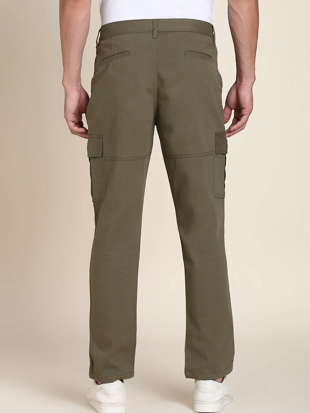 Men's Dark Olive Solid Cargo