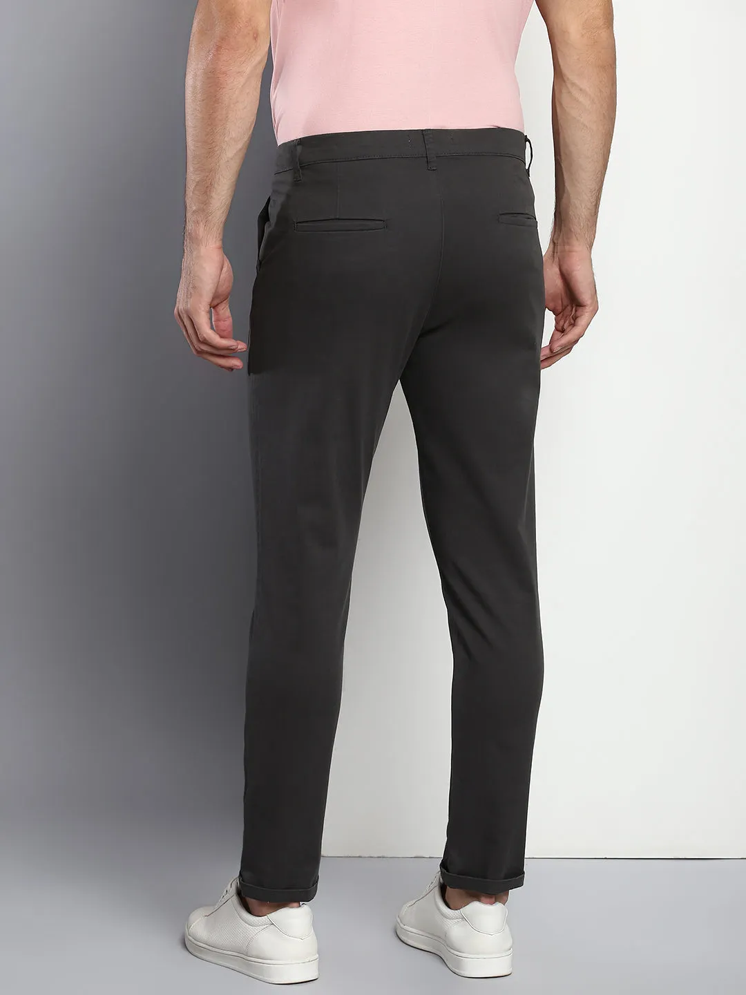 Men's Tapered Fit Cotton Chinos (Charcoalgrey)