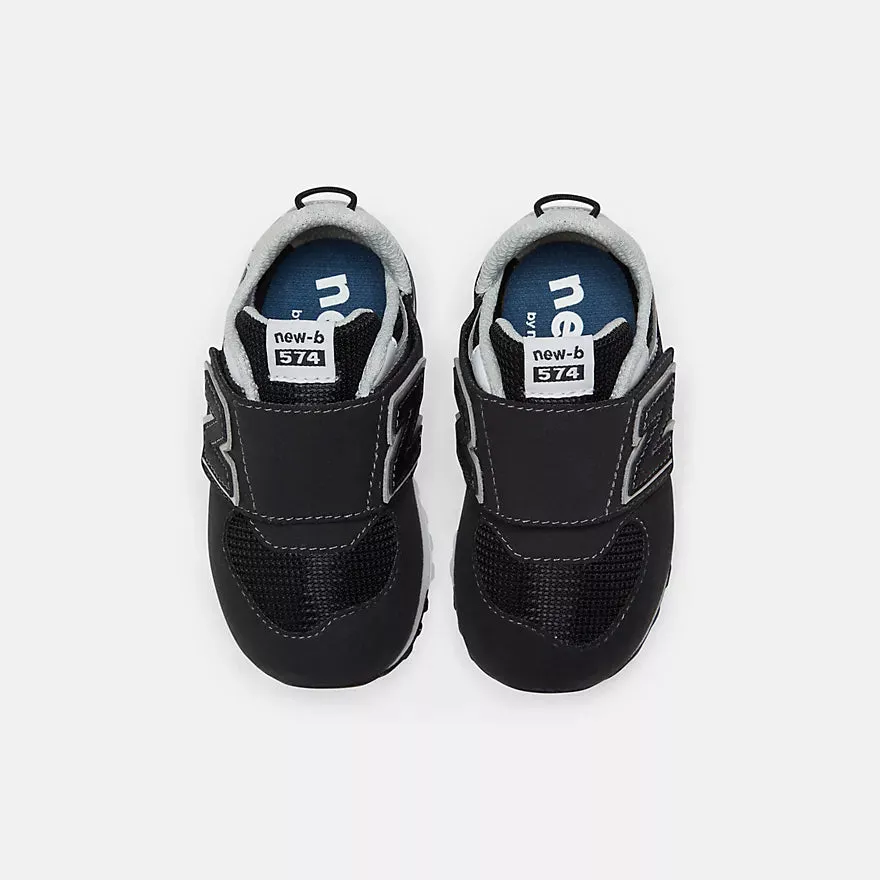 New Balance Black 574 New-B Hook & Loop Toddler Sneaker