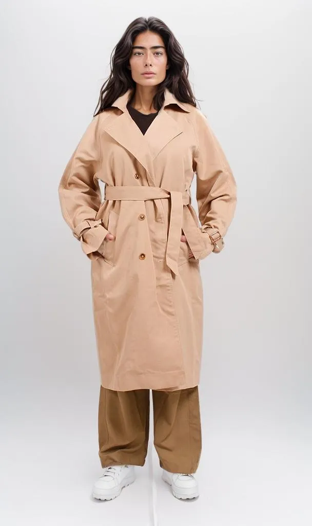 o194908-LONG TRENCH COAT - BEIGE