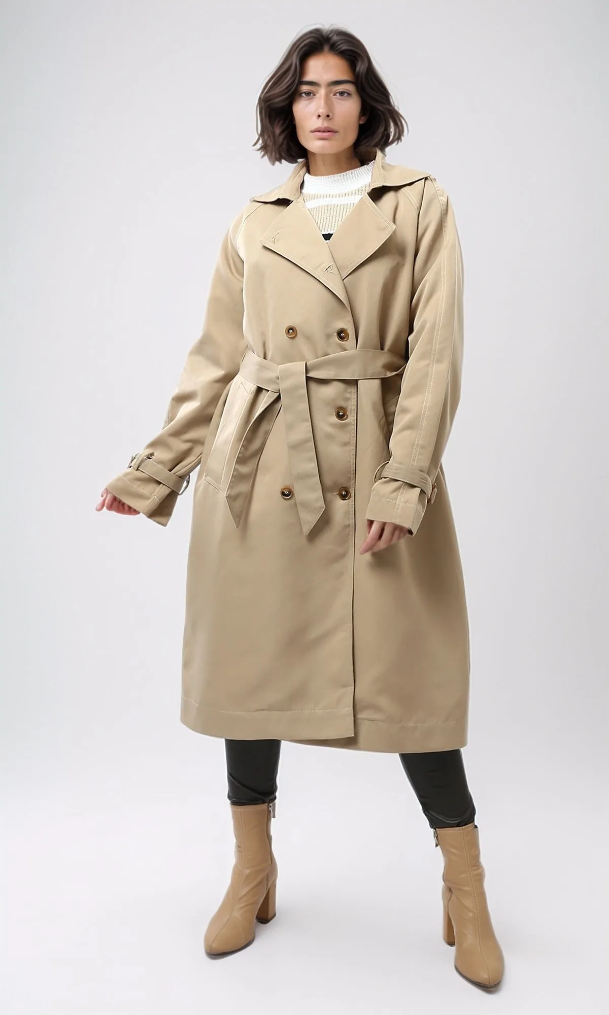 o194908-LONG TRENCH COAT - BEIGE