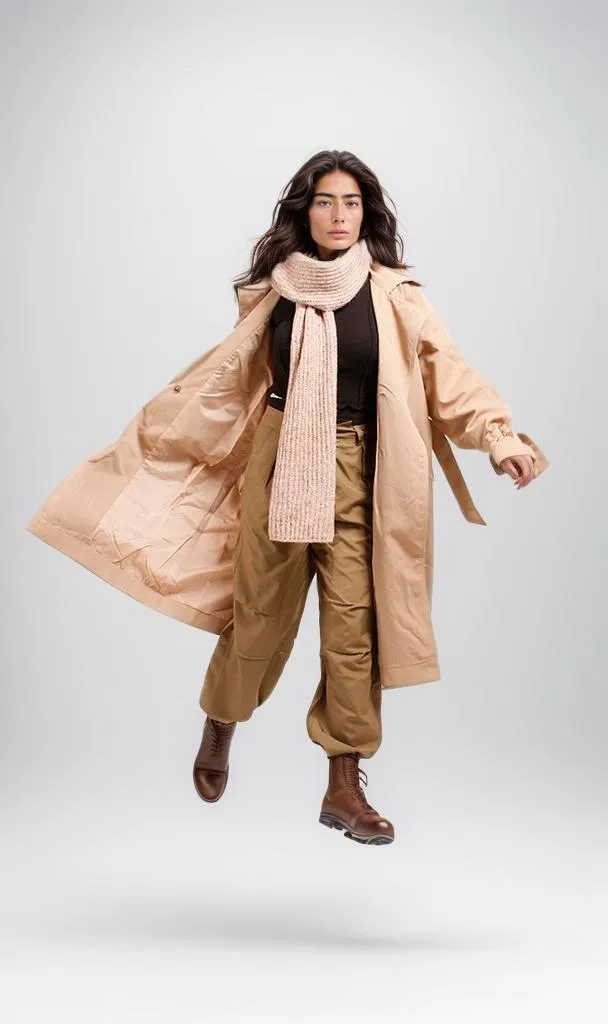 o194908-LONG TRENCH COAT - BEIGE