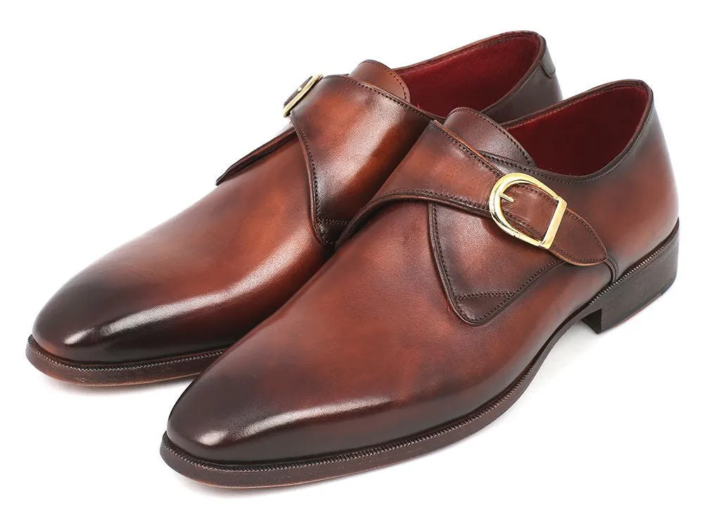 Paul Parkman Brown & Camel Monkstrap Shoes