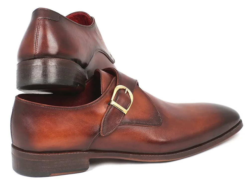 Paul Parkman Brown & Camel Monkstrap Shoes