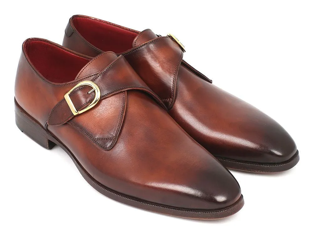 Paul Parkman Brown & Camel Monkstrap Shoes