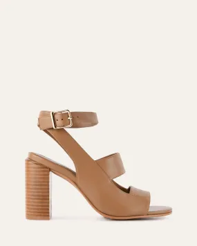 PENNY HIGH SANDALS TAN LEATHER