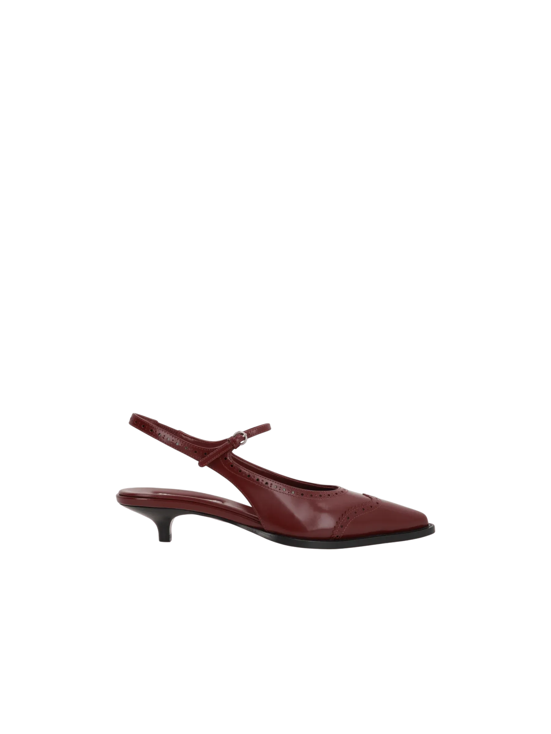 Polished Leather Slingback Pumps