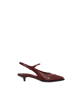 Polished Leather Slingback Pumps