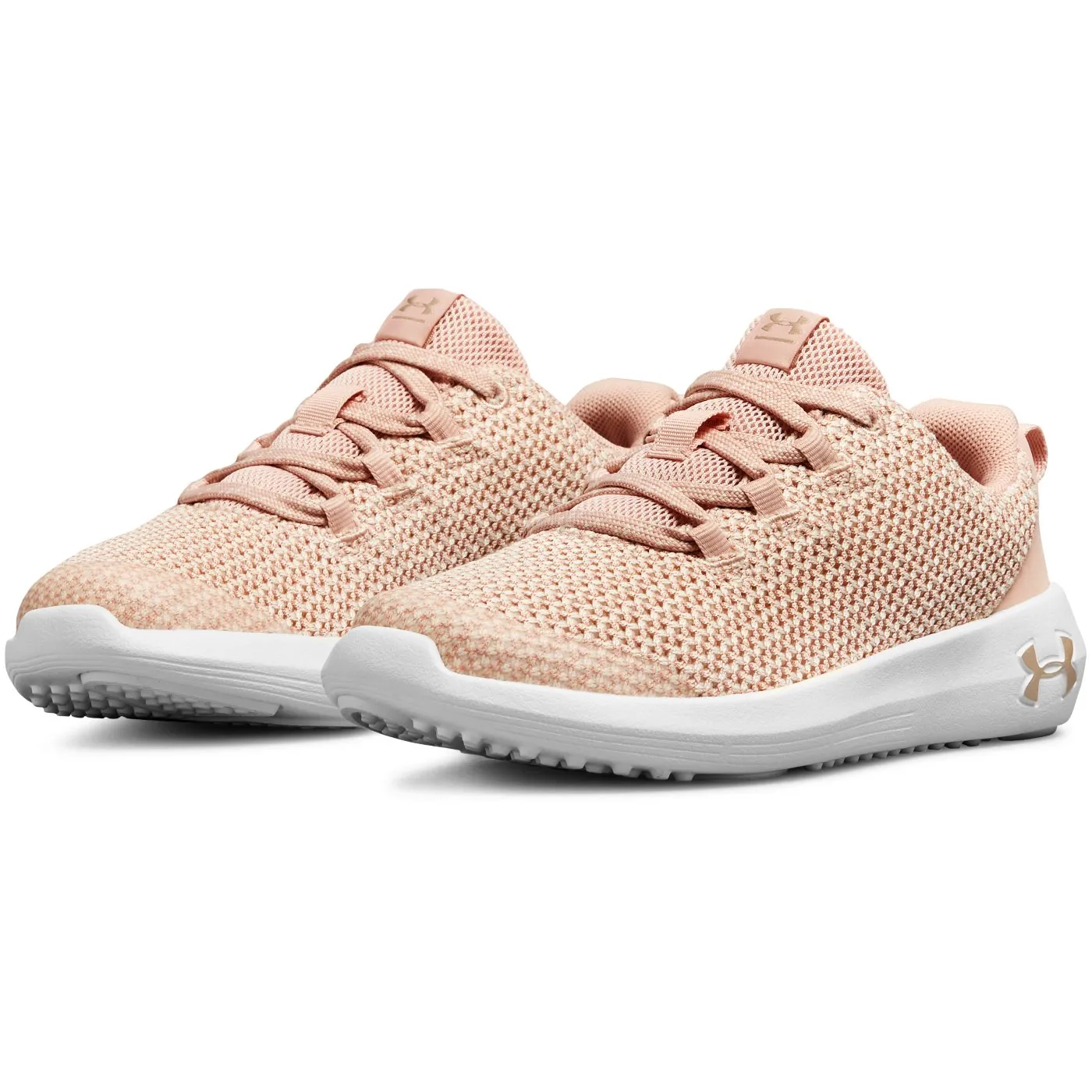 Under Armour Flushed Pink/Ivory/Metallic Faded Gold Ripple Sneaker