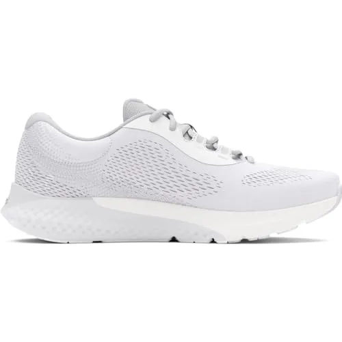 Under Armour Women's Charged Rogue 4, (100) White/Halo Gray/Metallic Silver, 8, US