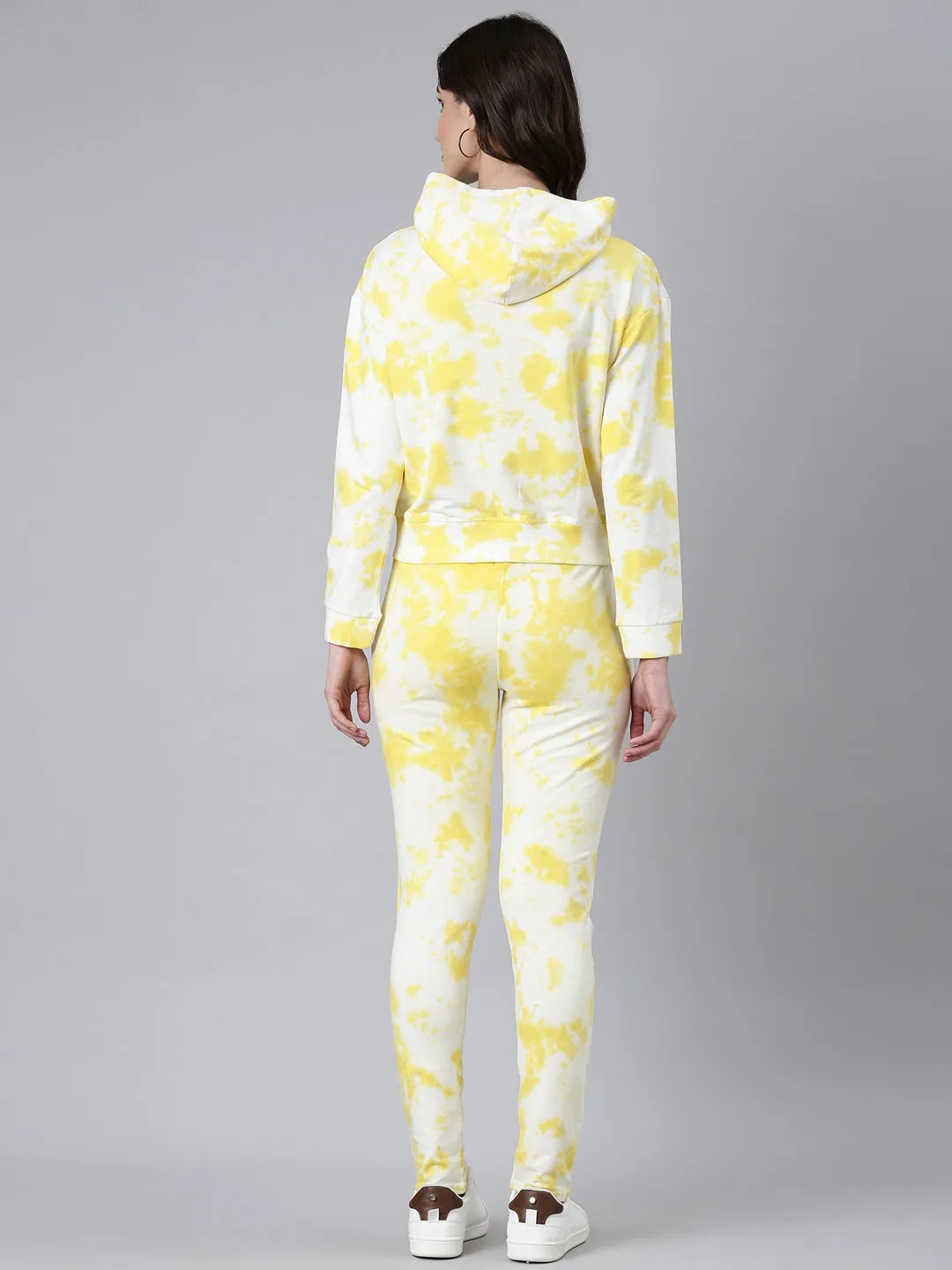 Women Yellow Tie Dye Tracksuit