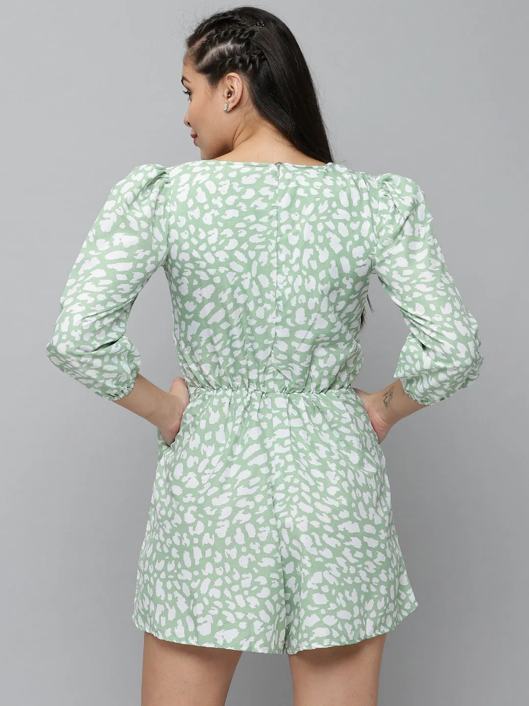 Women's Green Printed  Jumpsuit