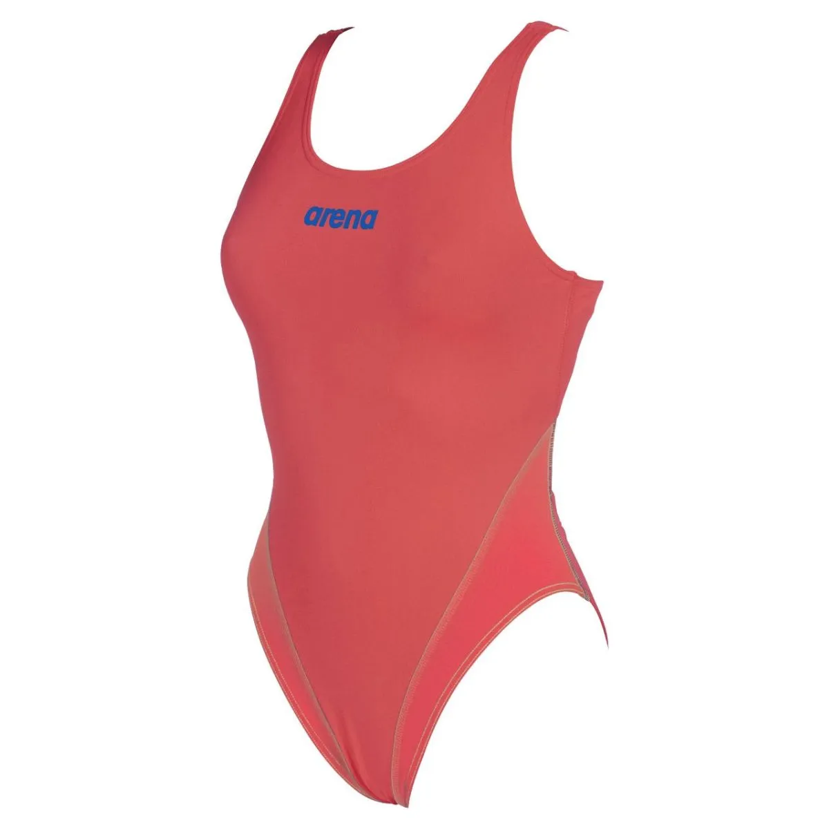 WOMEN'S SOLID SWIM TECH HIGH - FLUO RED