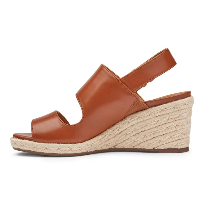 Womens Vionic Brooke Wedge Sandal Cognac