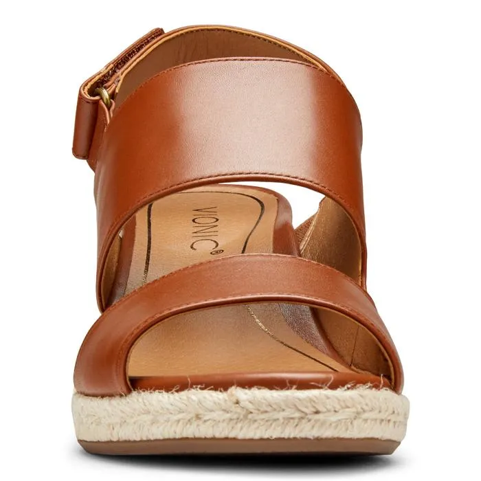 Womens Vionic Brooke Wedge Sandal Cognac